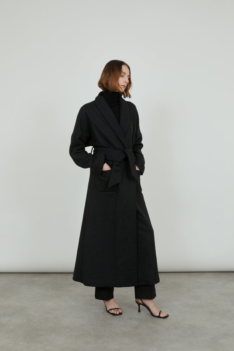 Indra coat | Dark Grey - Cashmere wool
