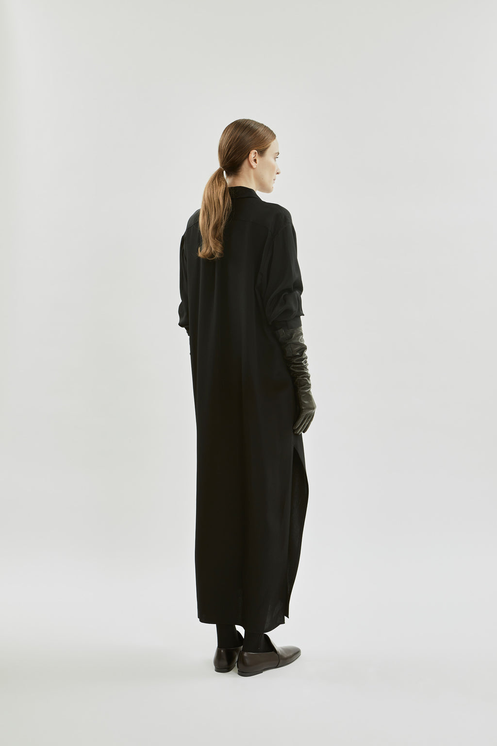 Inesa Shirtdress | Black - Crepe silk