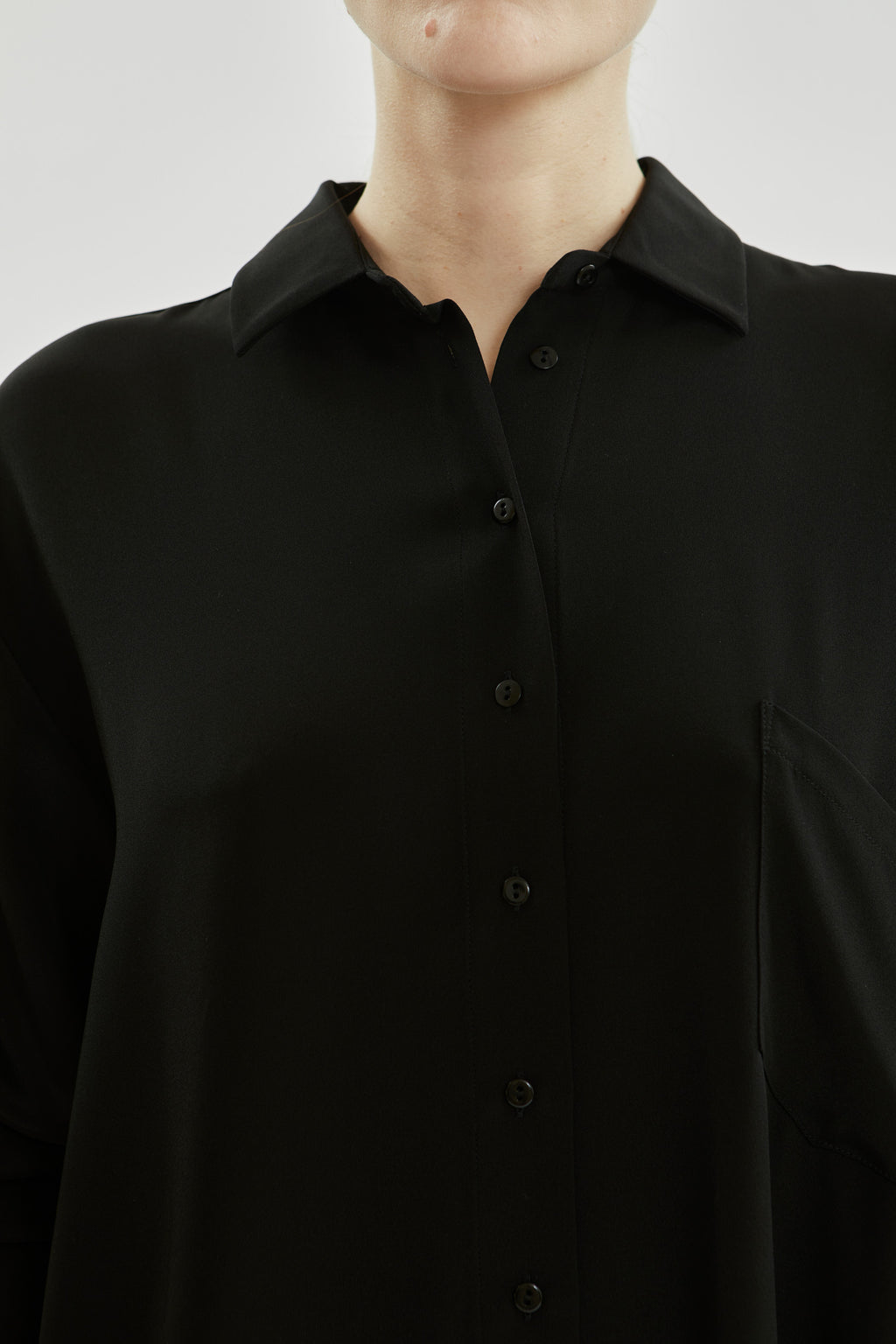 Inesa Shirtdress | Black - Crepe silk