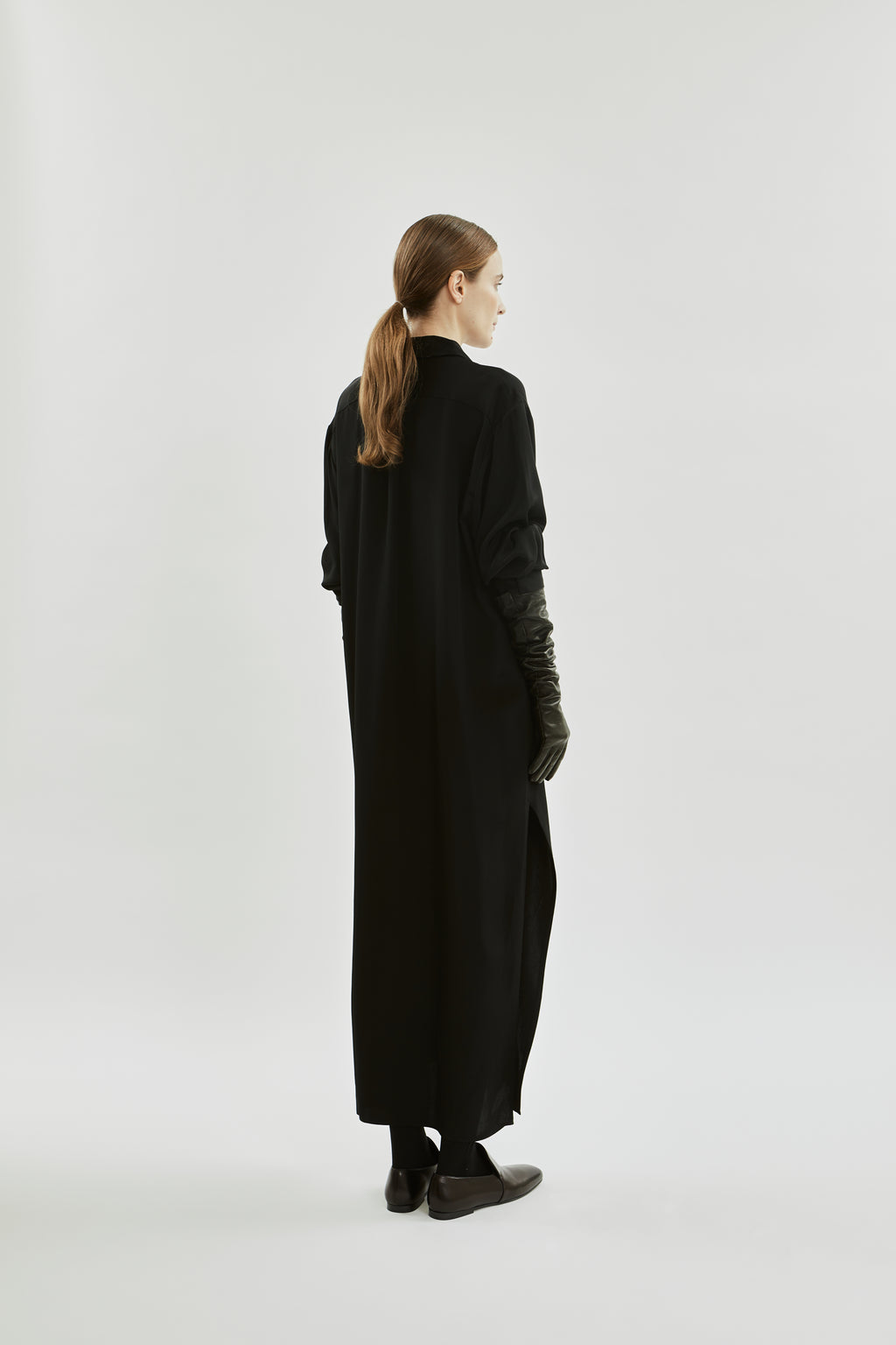 Inesa Shirtdress | Black - Crepe silk