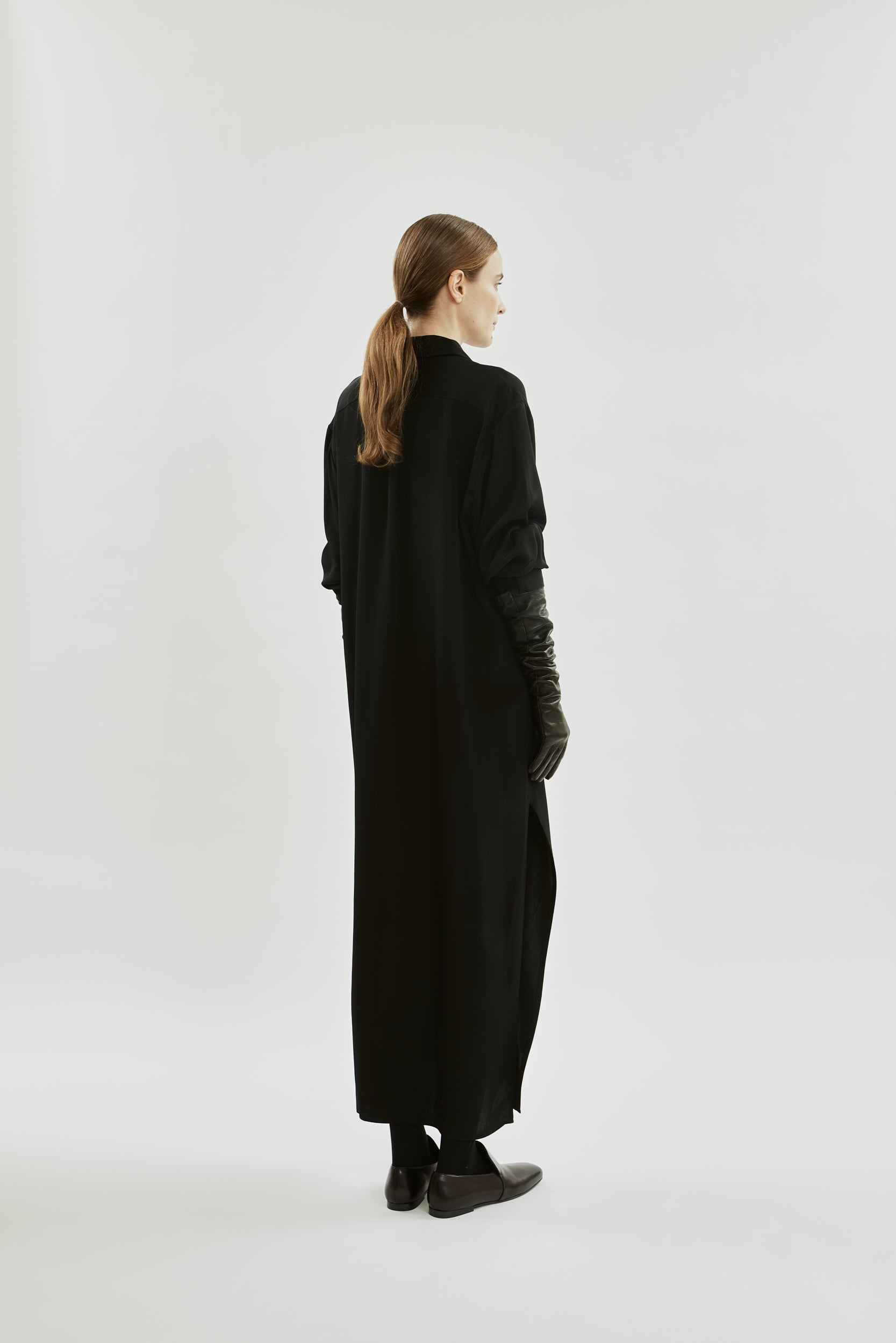 Inesa Shirtdress | Black - Crepe silk