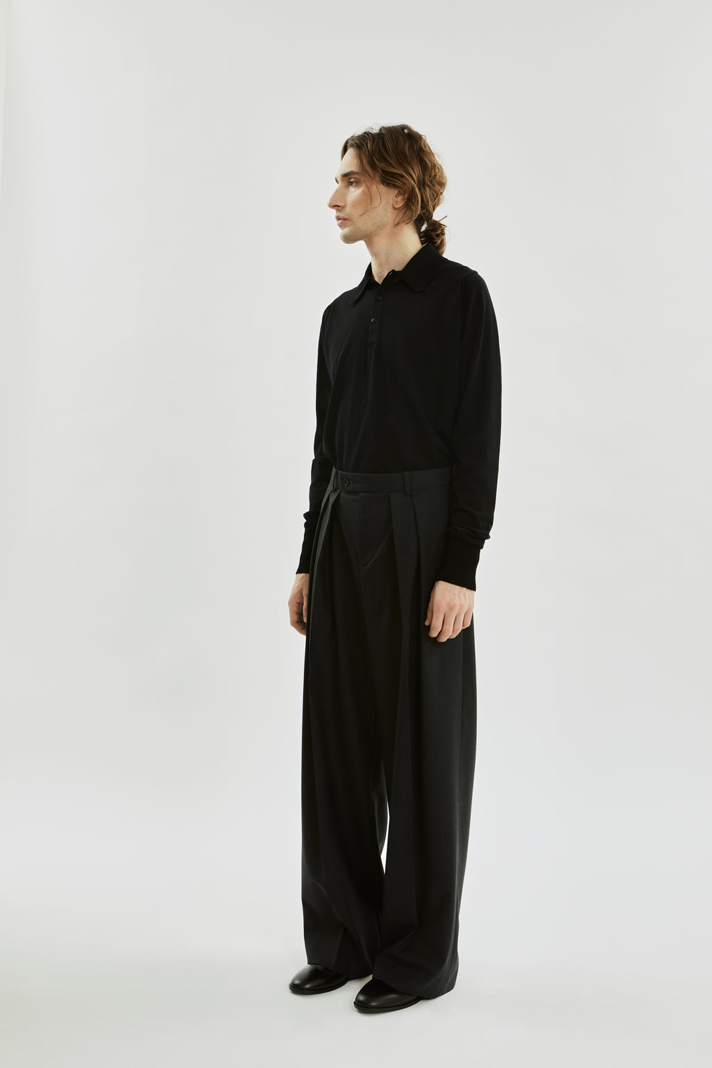 Ira trousers short | Dark grey - Virgin wool