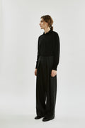 Ira trousers short | Dark grey - Virgin wool