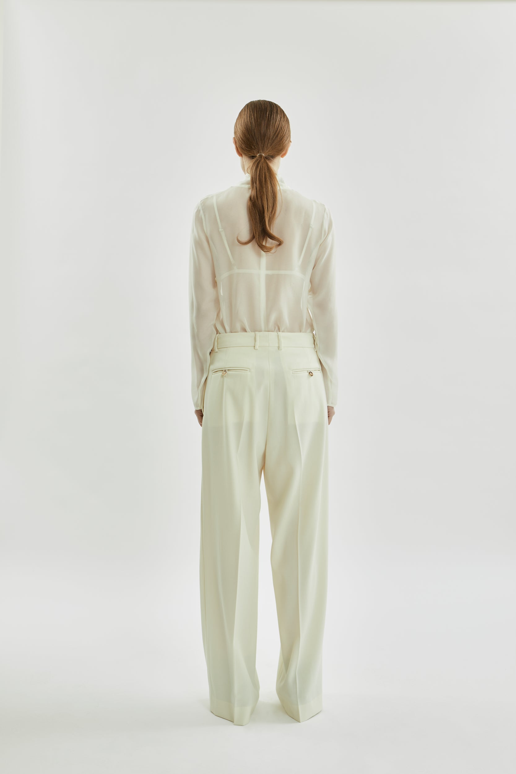 Ira trousers | Off white - Virgin wool