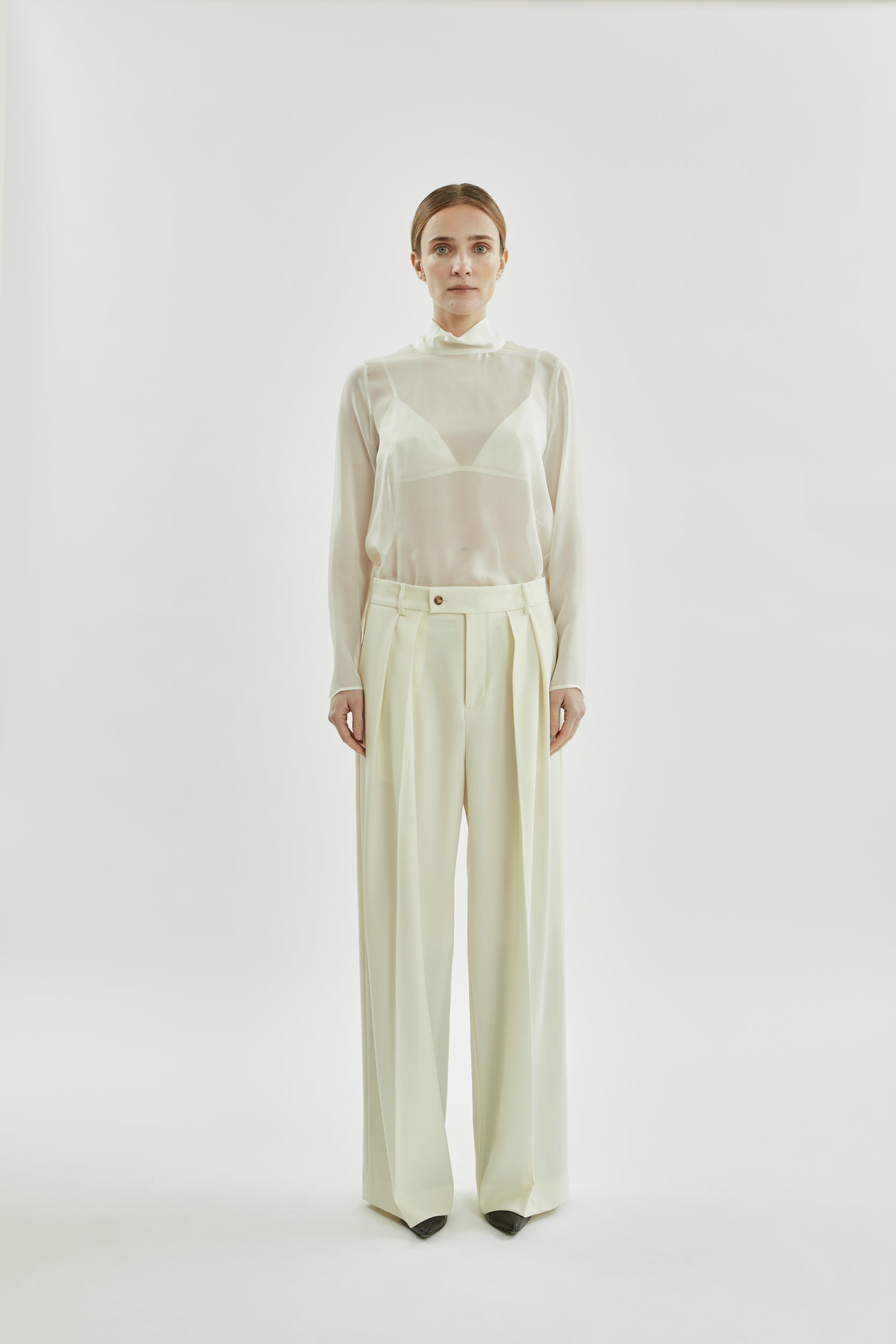 Ira trousers | Off white - Virgin wool