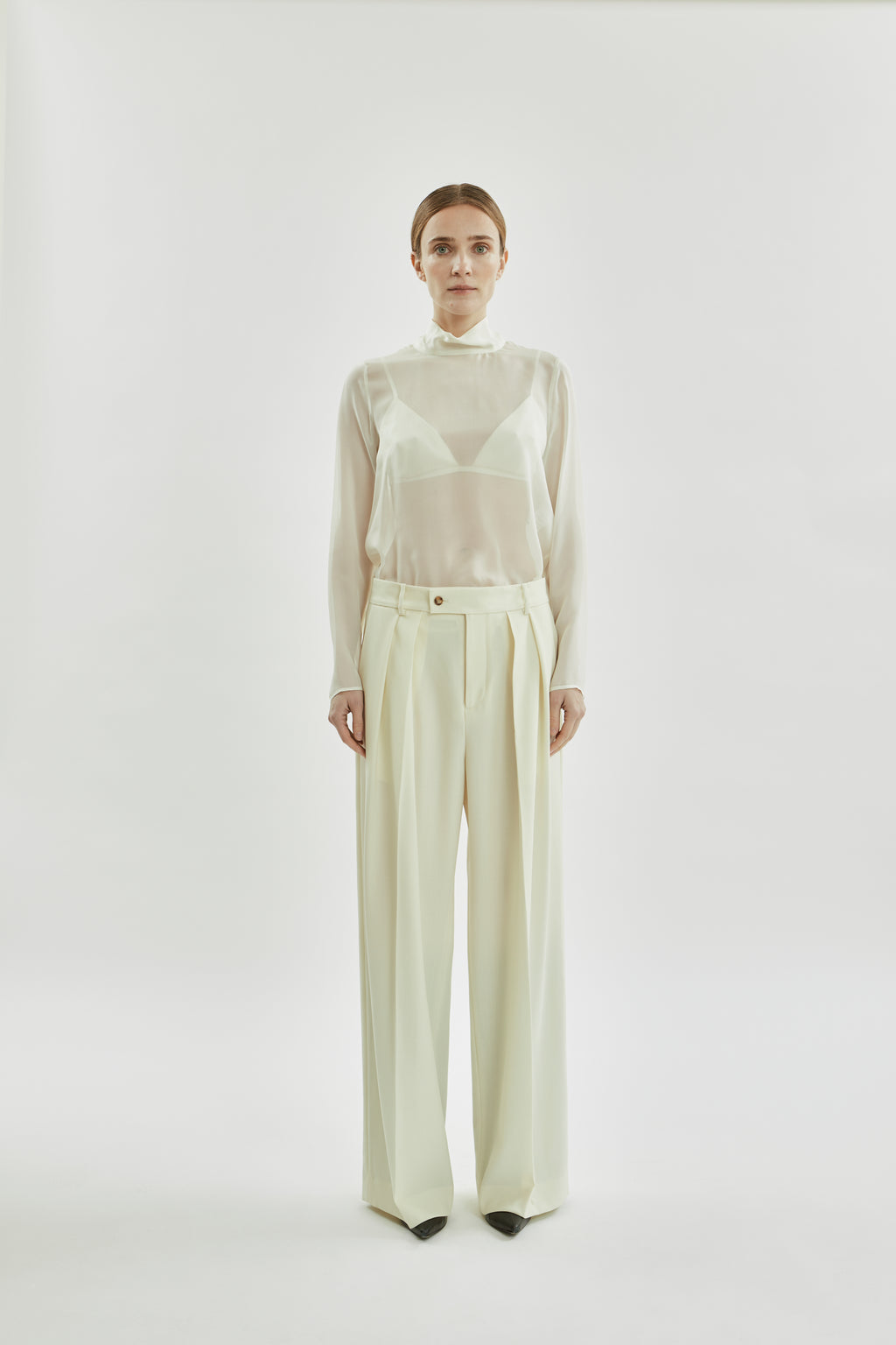 Clarice top | Off white - Chiffon silk