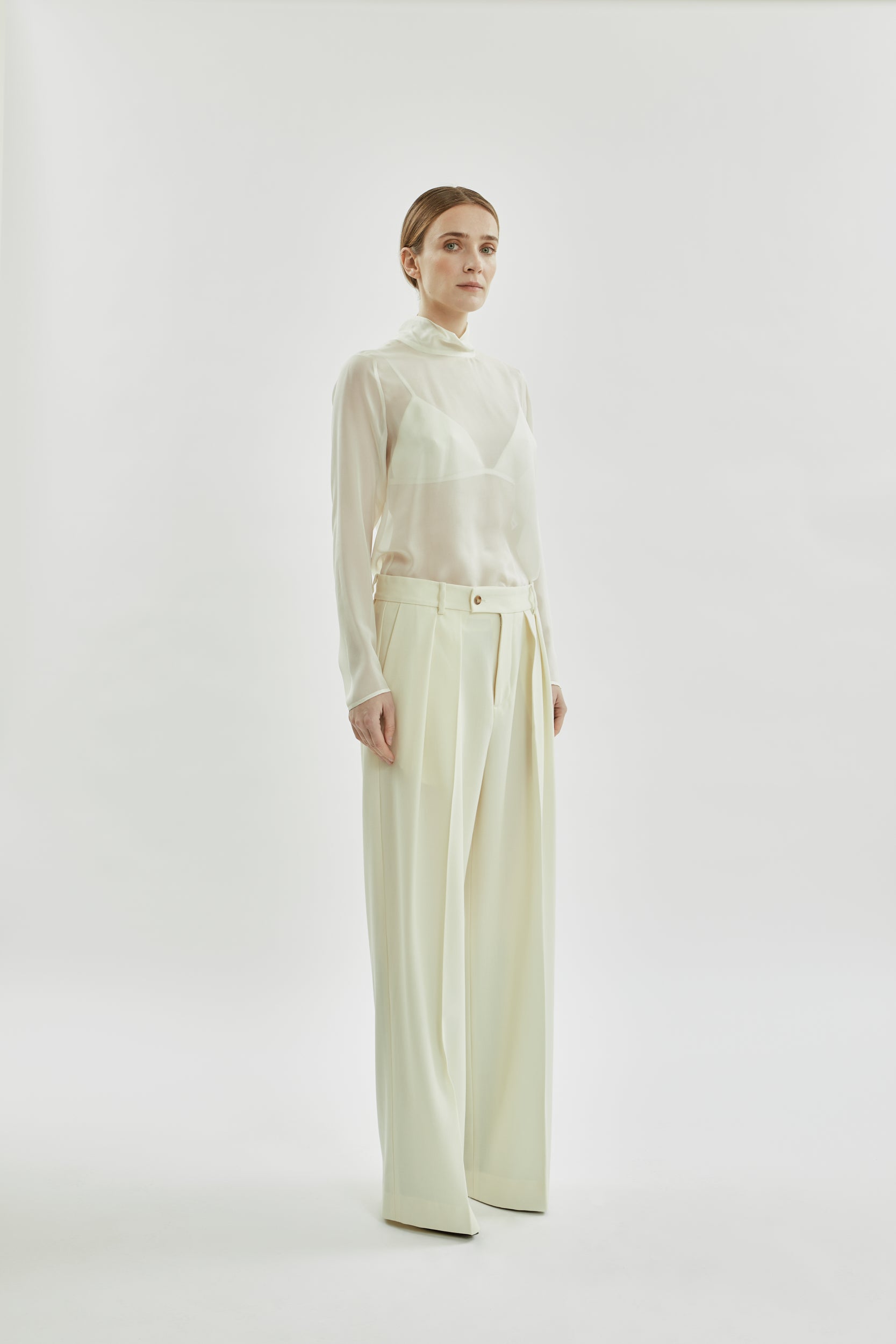 Ira trousers | Off white - Virgin wool