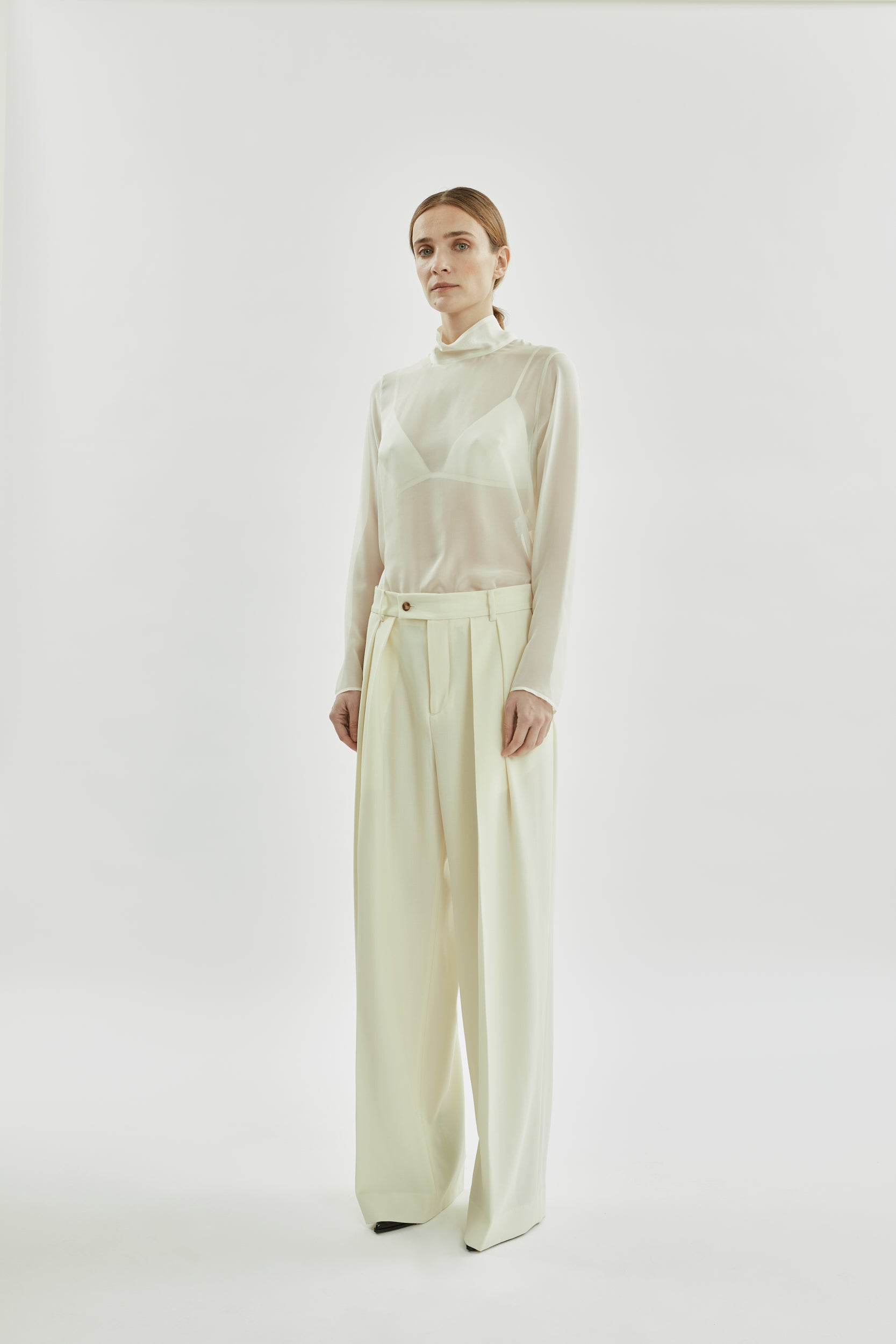 Ira trousers | Off white - Virgin wool
