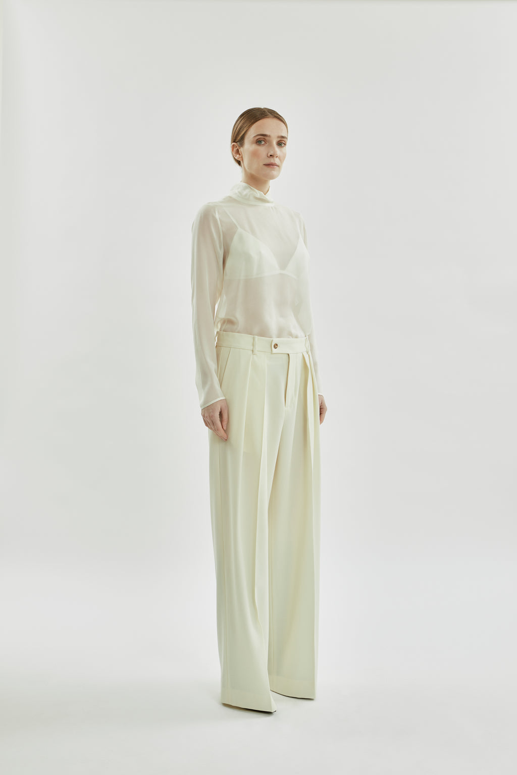Clarice top | Off white - Chiffon silk