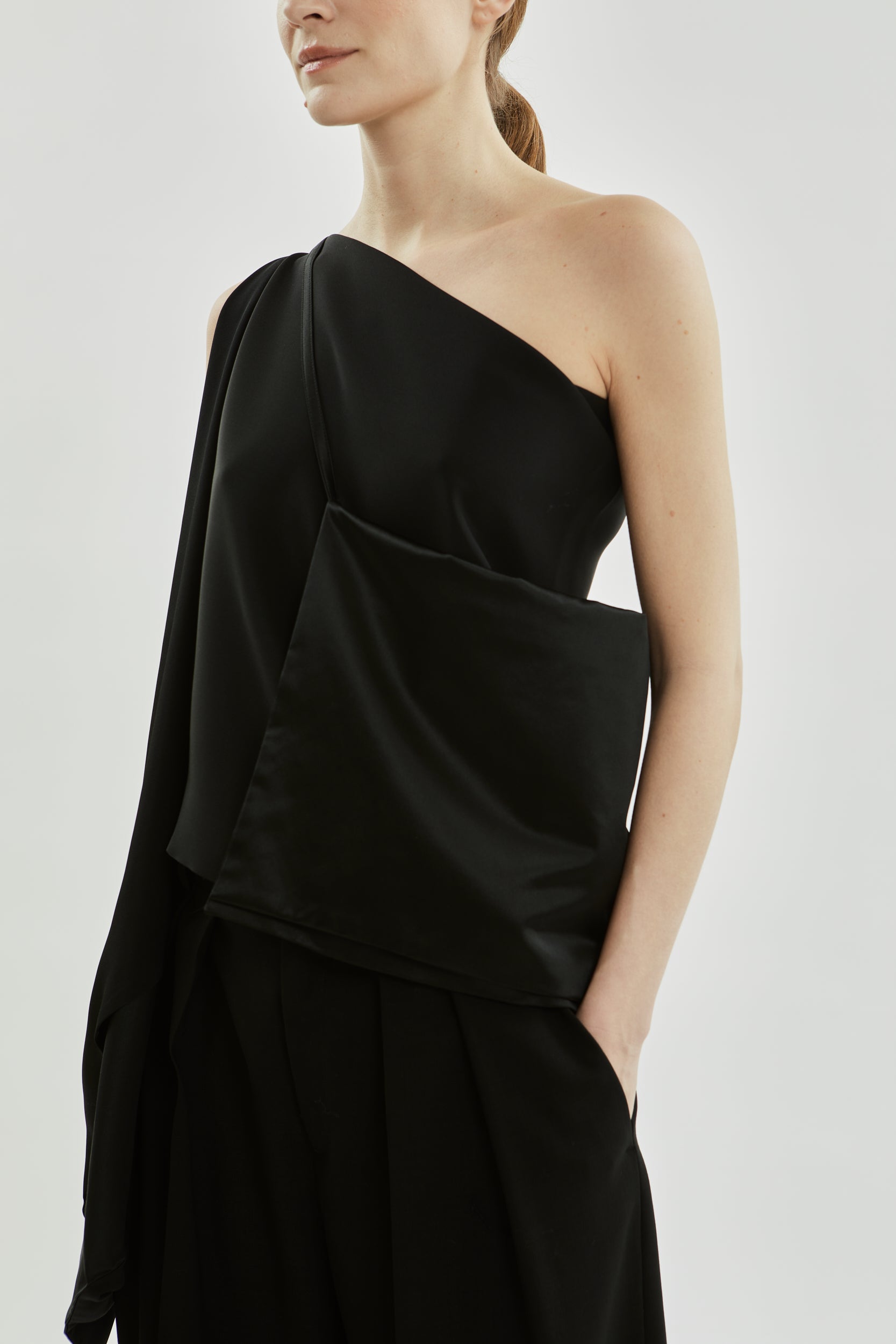 Macha dubbele sjaal | Zwart - Crepe Silk