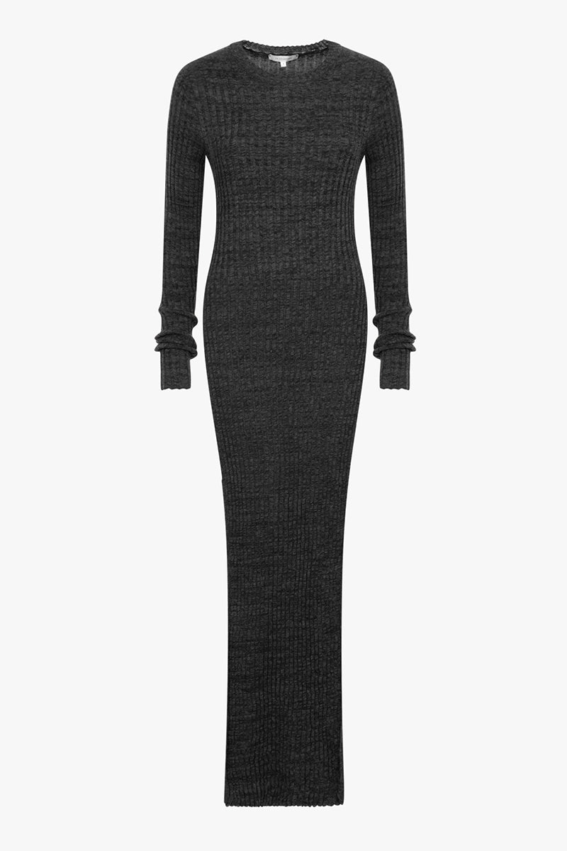 Ivy knitdress | Charcoal & black - Egyptian cotton & cashmere blend