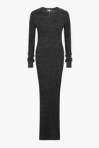 Ivy knitdress | Charcoal & black - Egyptian cotton & cashmere blend