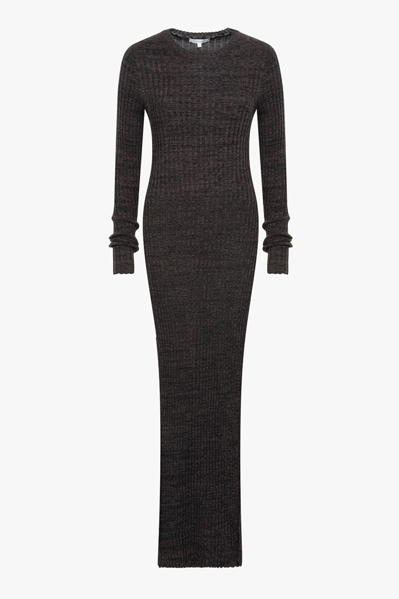 Ivy knitdress | Charcoal & moss - Egyptian cotton & cashmere blend