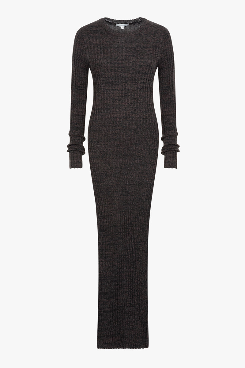 Ivy knitdress | Charcoal & moss - Egyptian cotton & cashmere blend