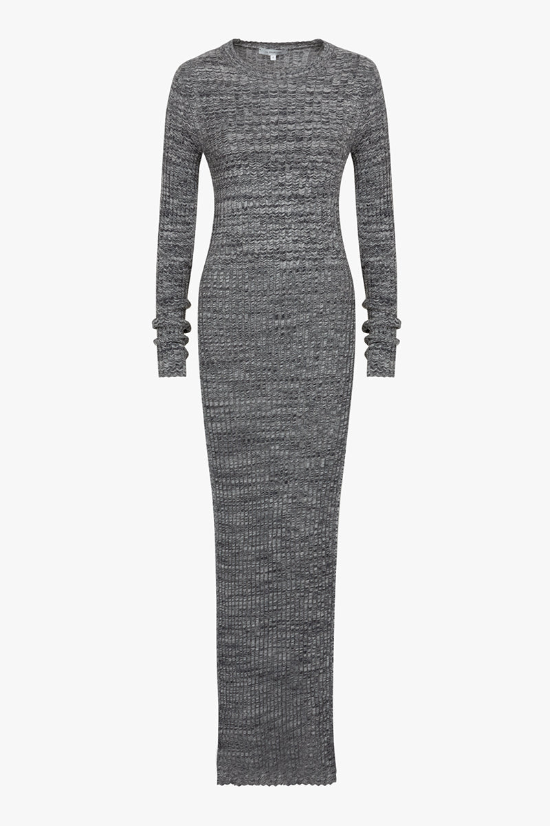 Ivy knitdress | Charcoal & off white - Egyptian cotton & cashmere blend