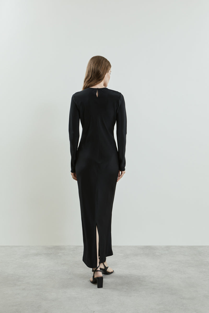 Back view of the black Jacqueline dress.