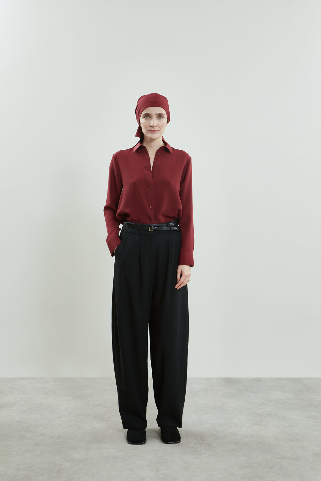 Jeannine blouse | Red - Crepe silk