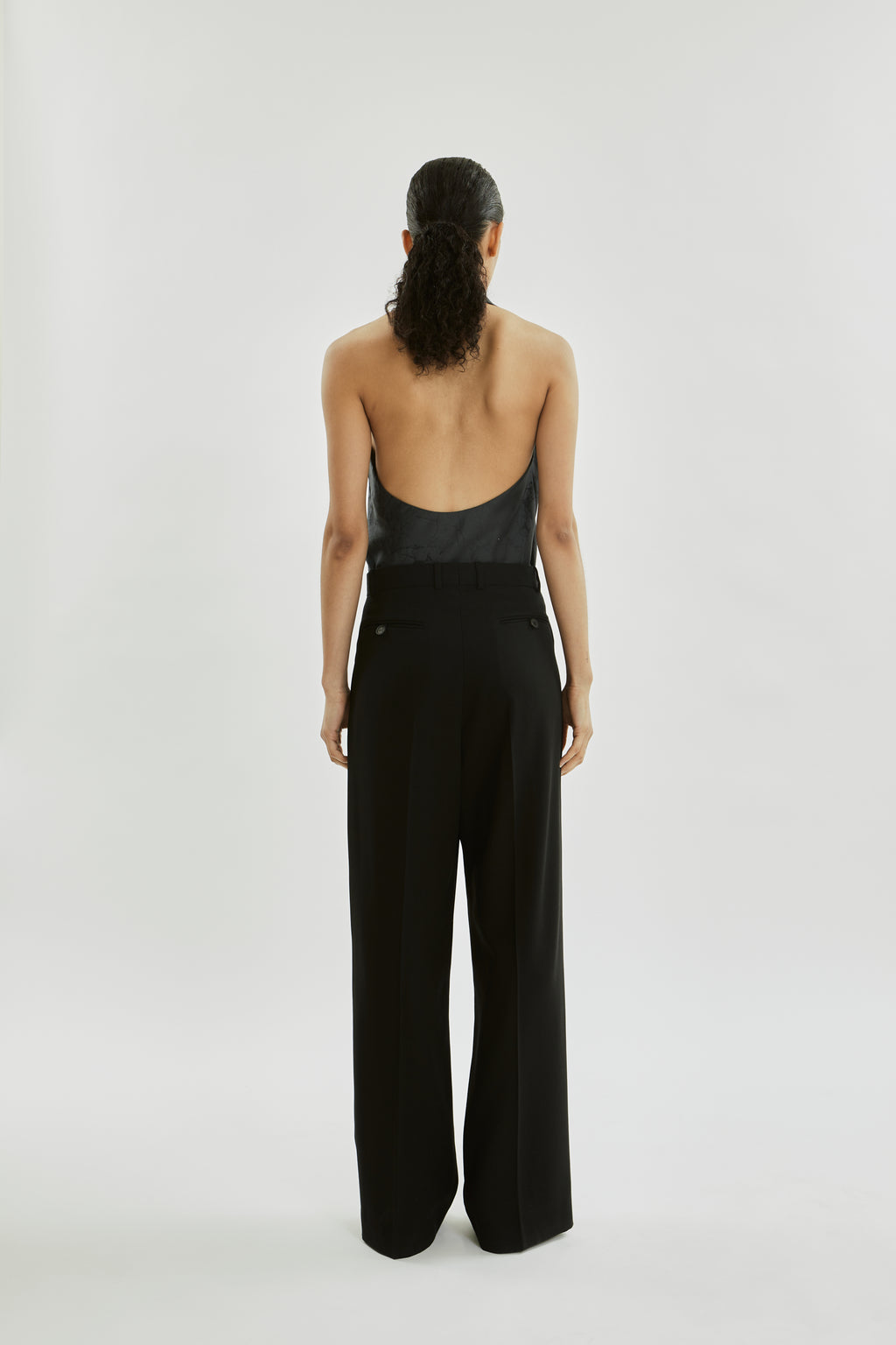 Jeanne top | Gray Jacquard - Wool Silk Blend