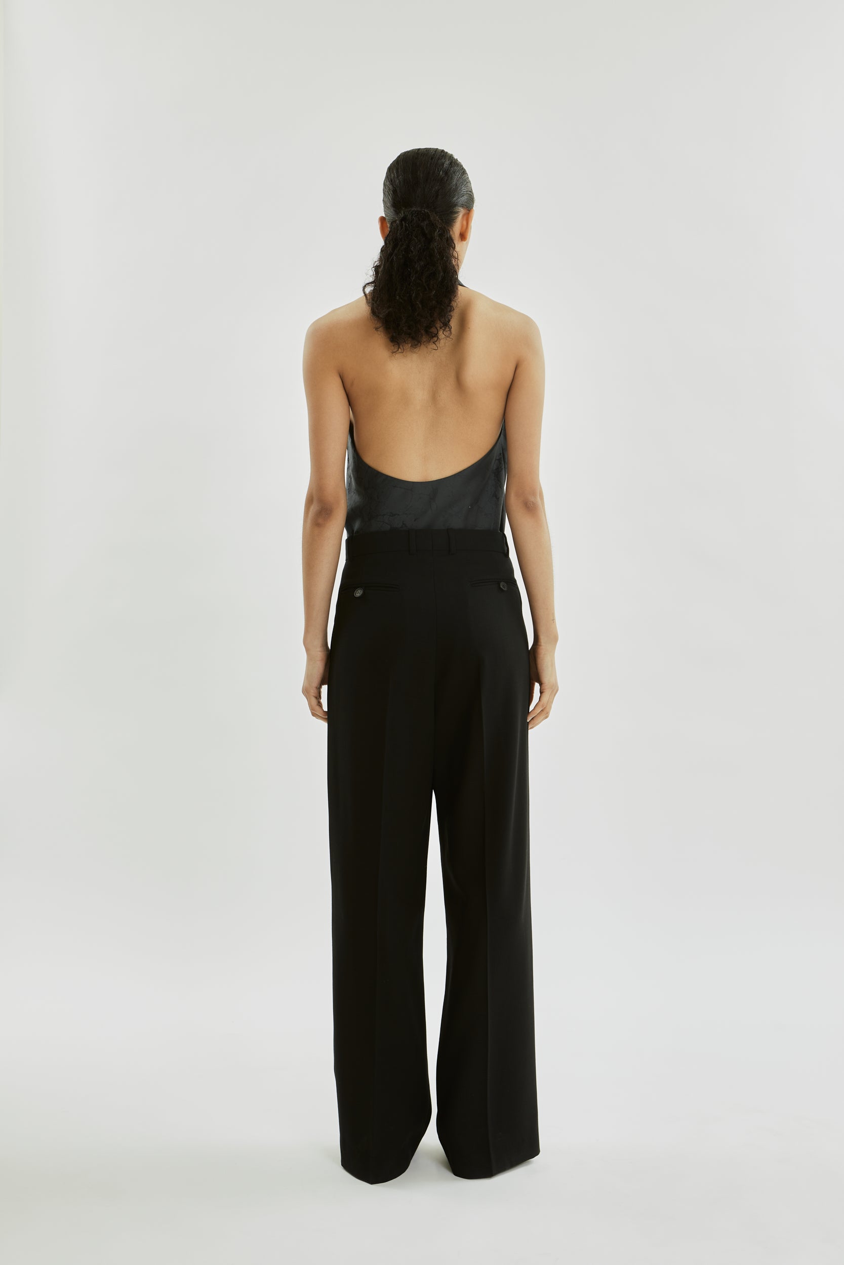 Jeanne top | Grey jacquard - Wool silk blend