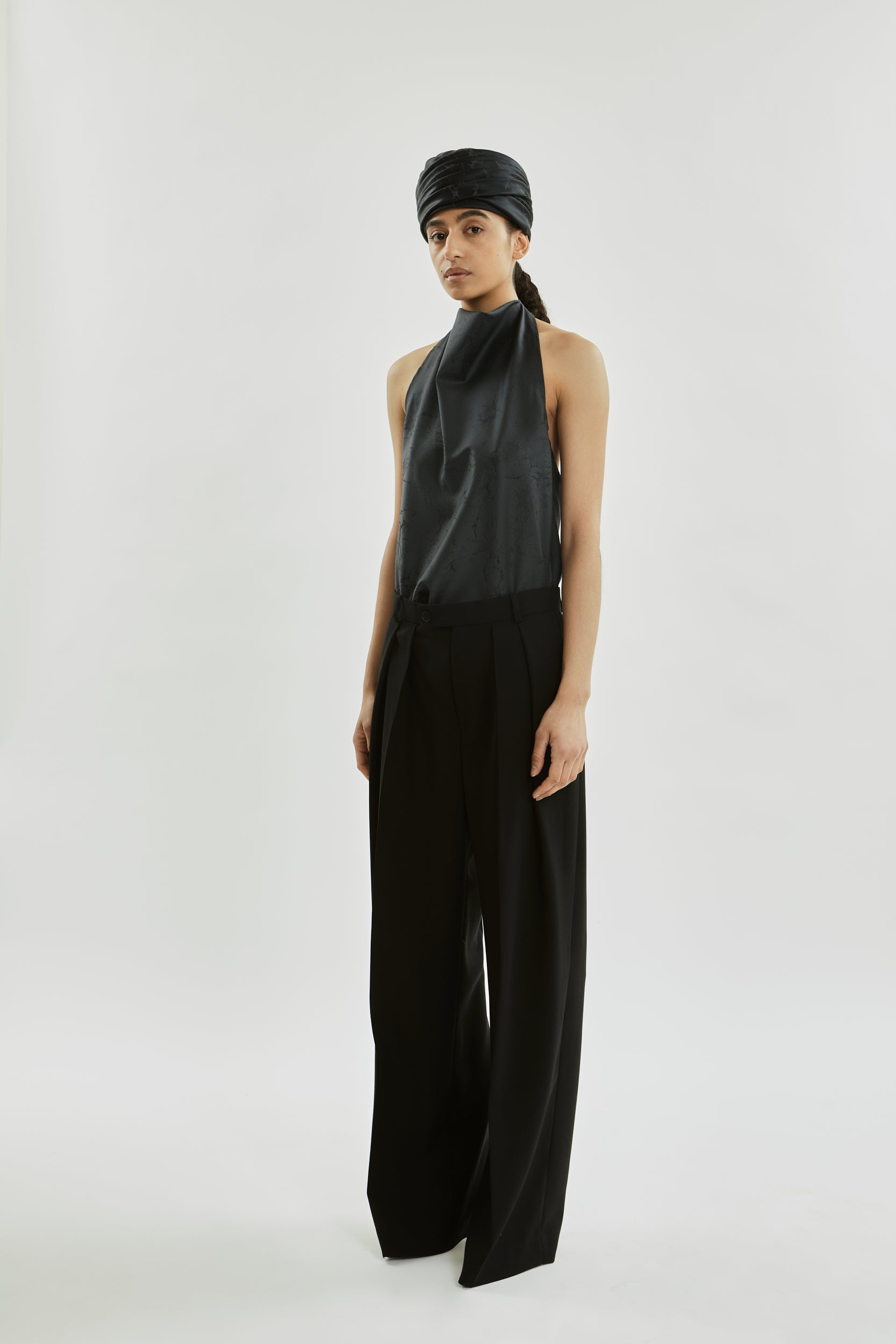 Jeanne top | Grey jacquard - Wool silk blend