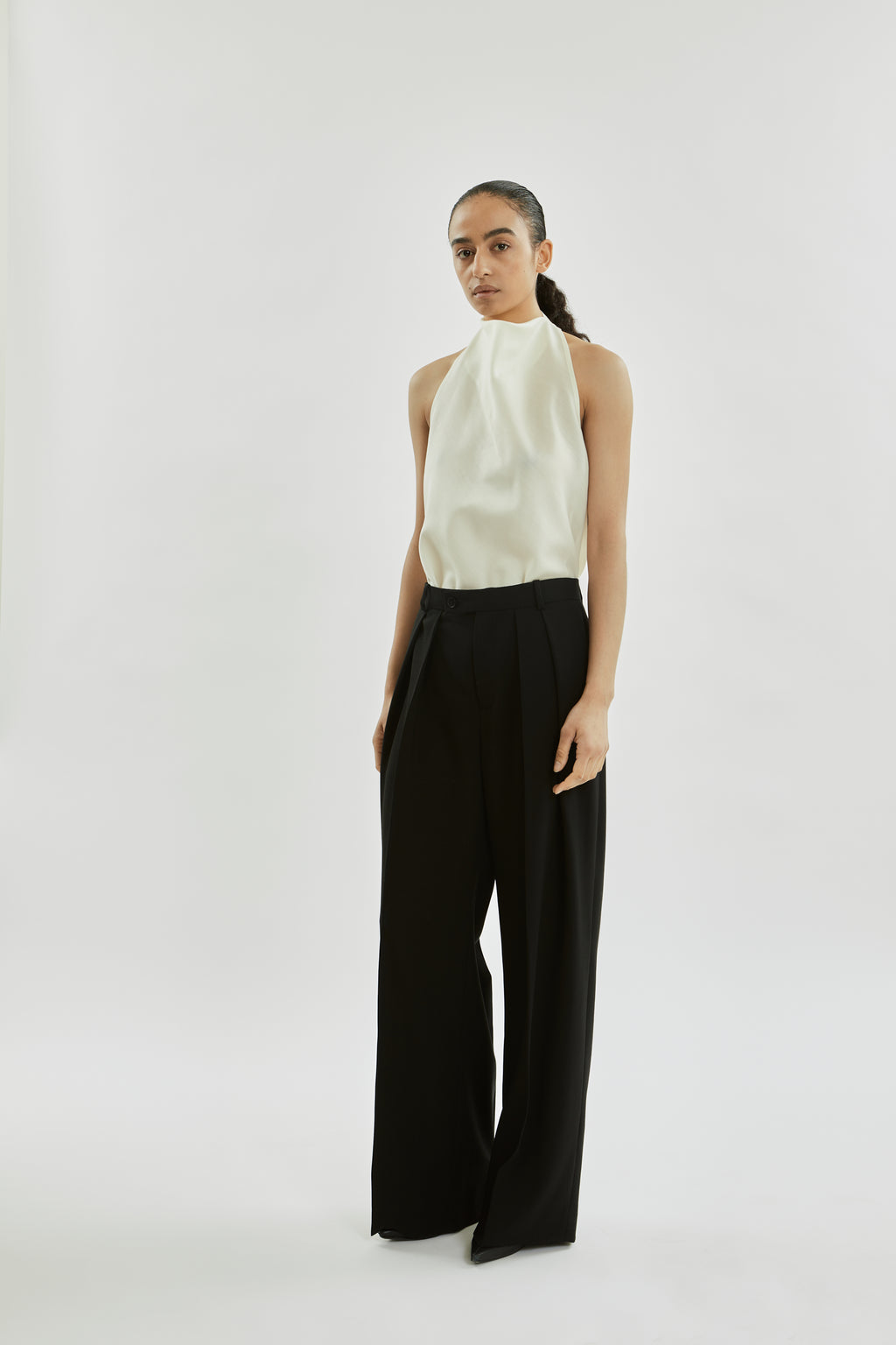 Jeanne top | Off White - Wool Silk Blend