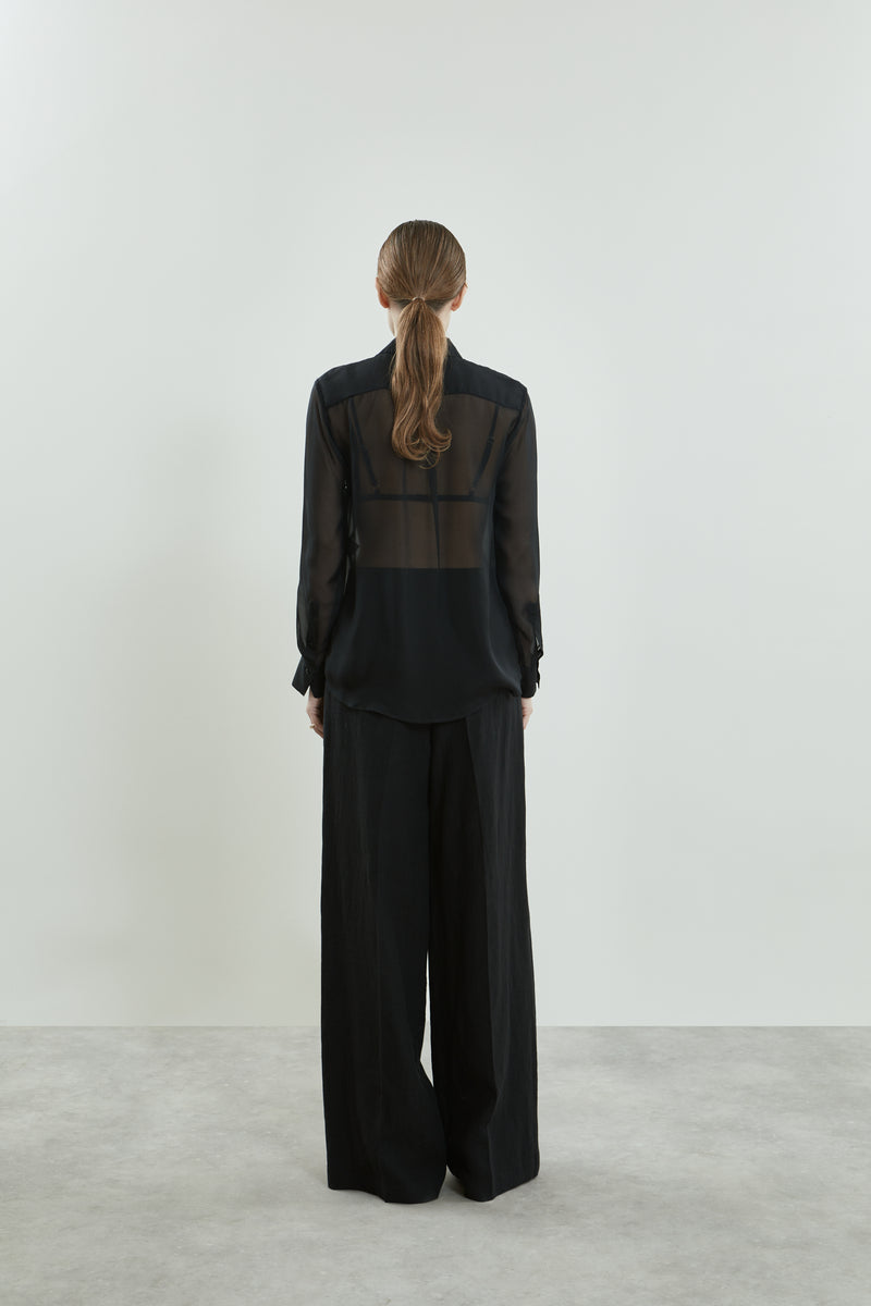 Jeannine blouse | Black - Chiffon silk