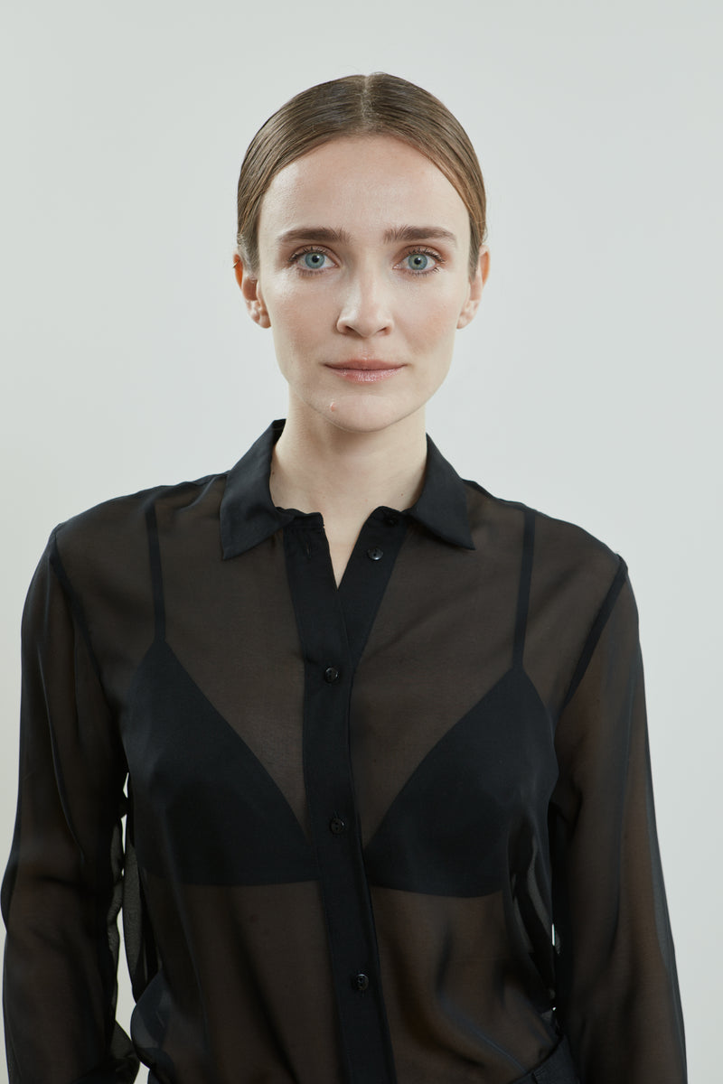 Jeannine blouse | Black - Chiffon silk