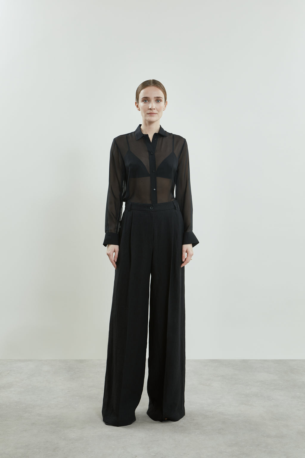 Jeannine blouse | Black - Chiffon silk