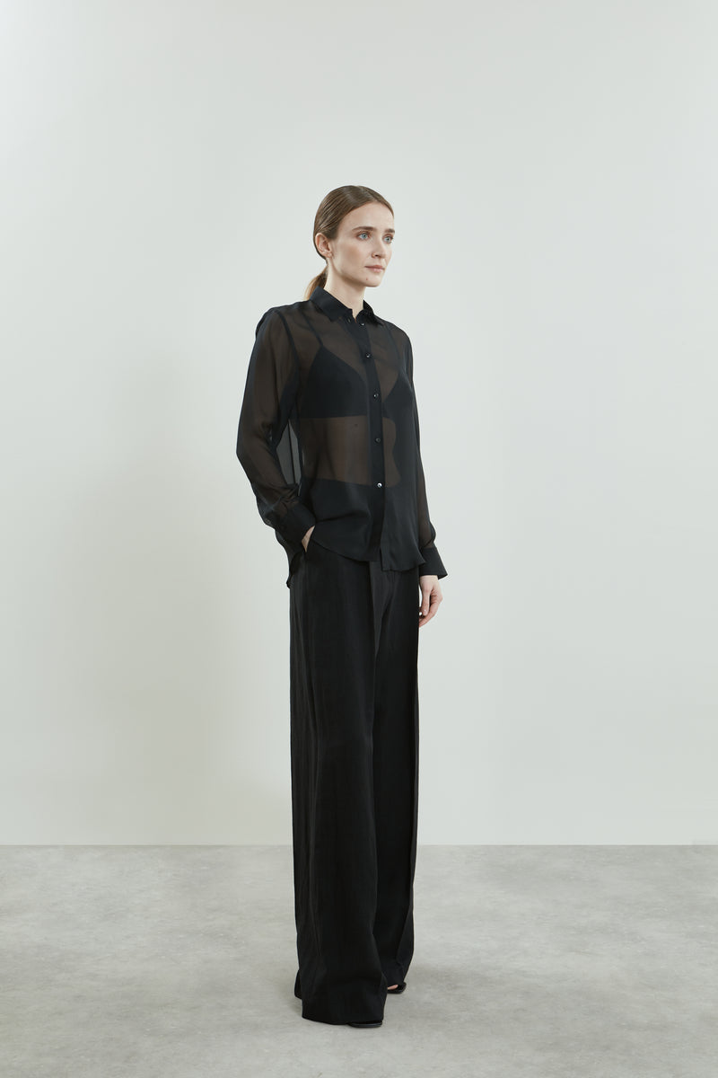 Jeannine blouse | Black - Chiffon silk