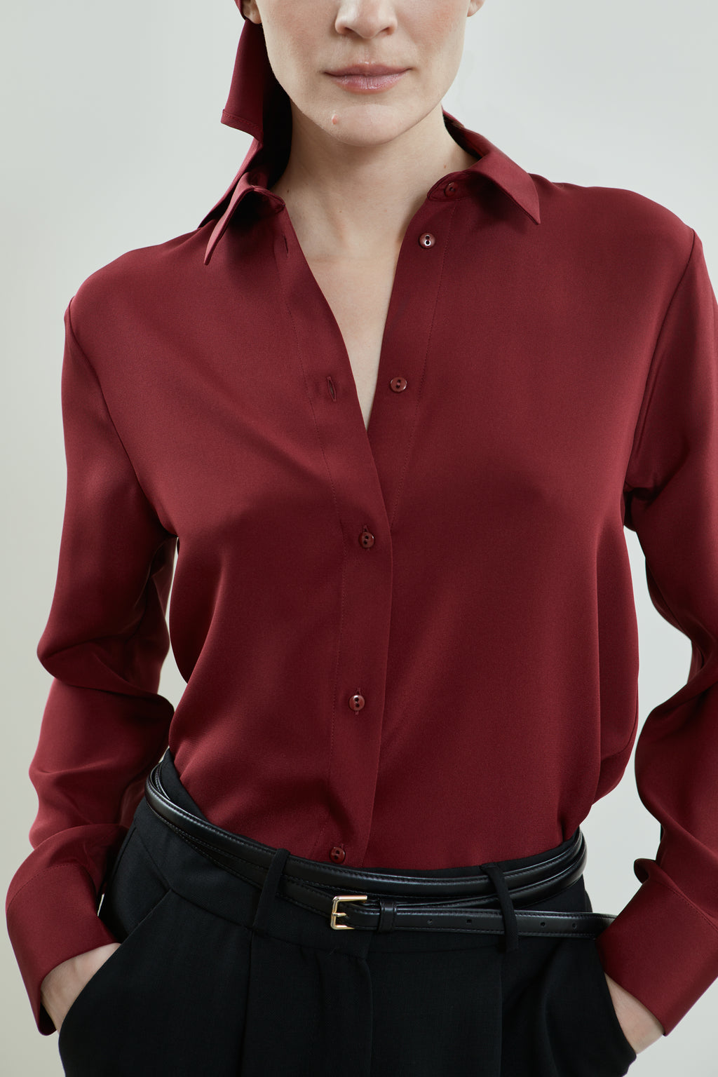 Jeannine blouse | Red - Crepe silk