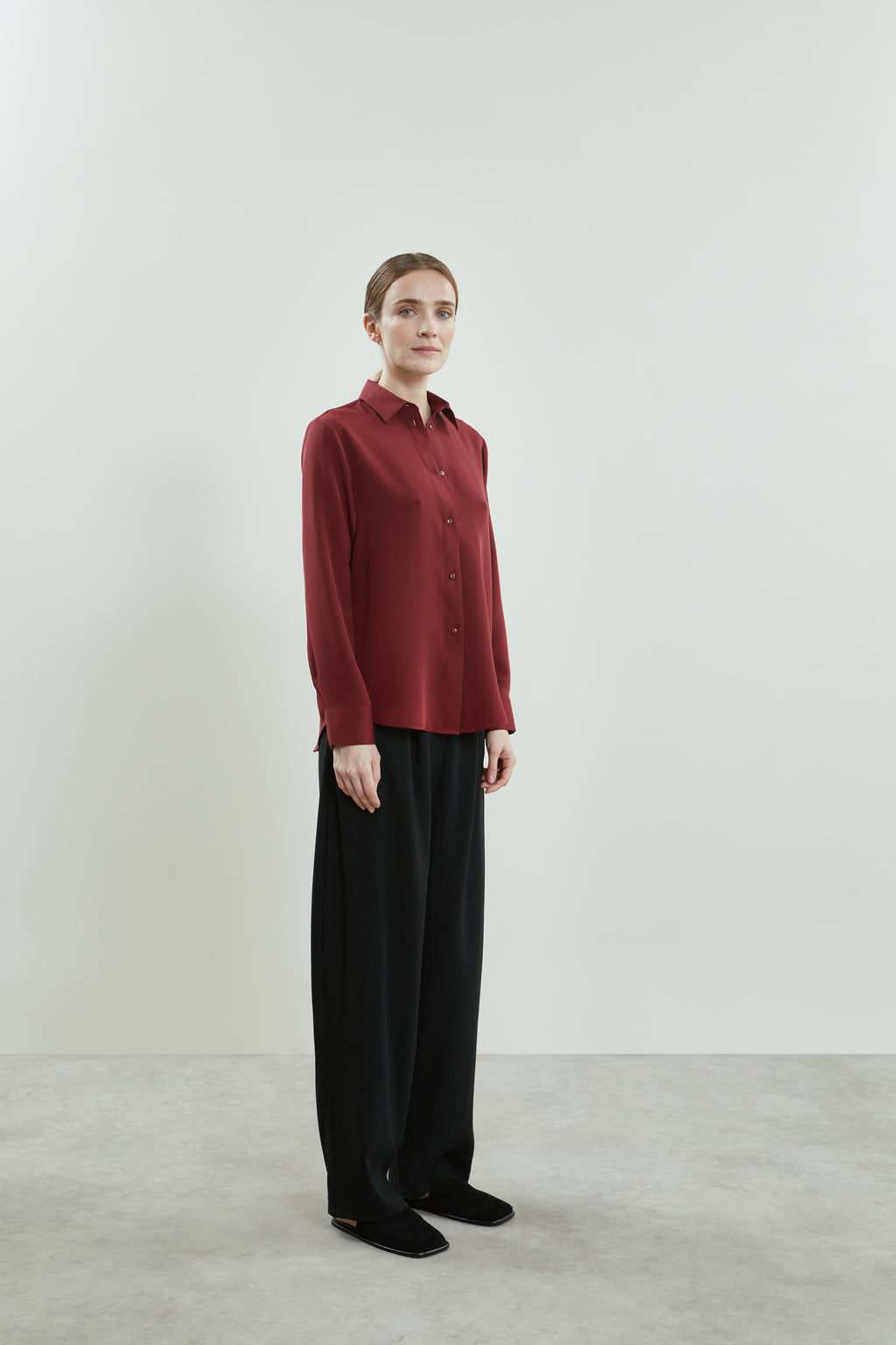 Jeannine blouse | Red - Crepe silk