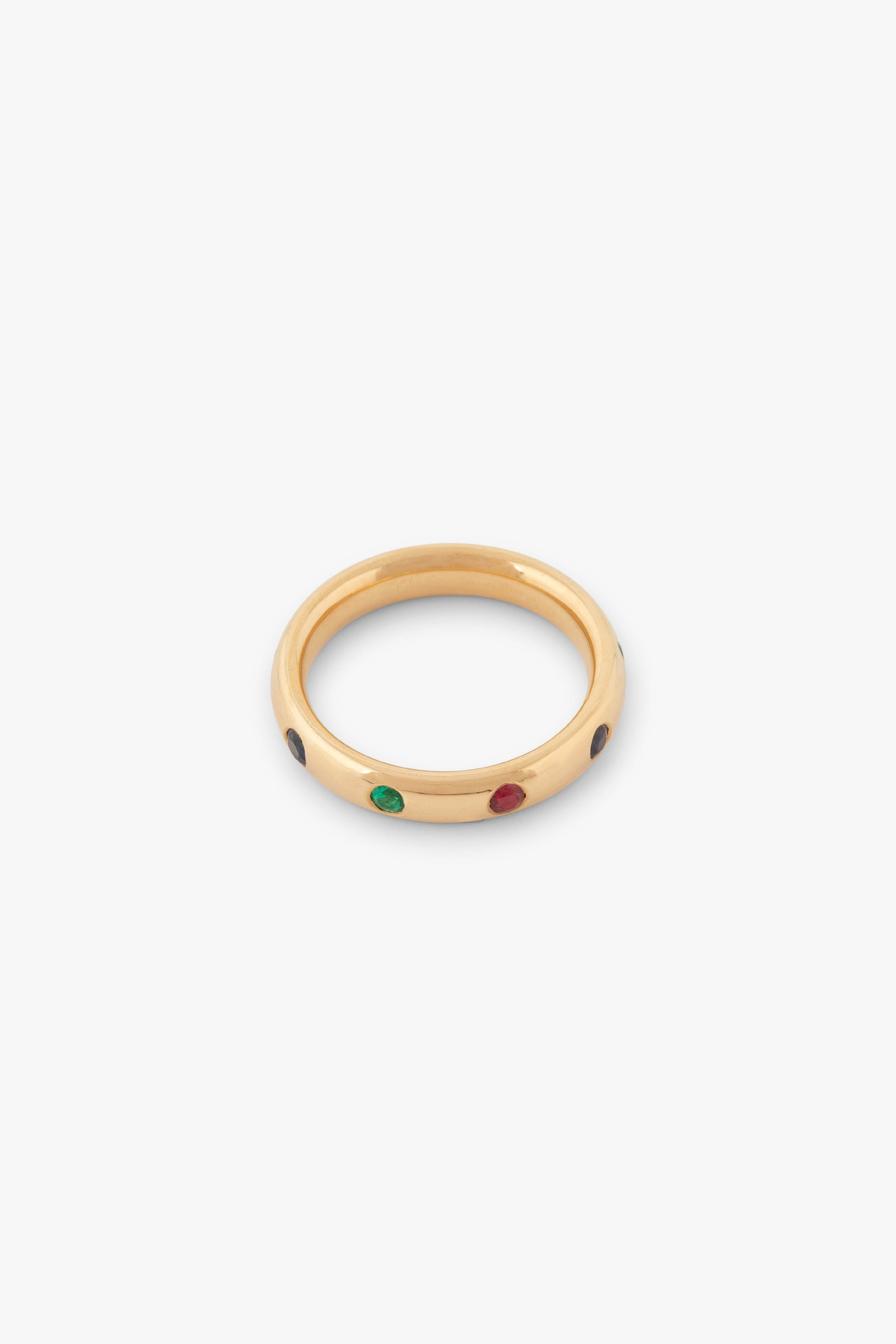 Calla ring | 18K gold - Emerald, sapphire and ruby