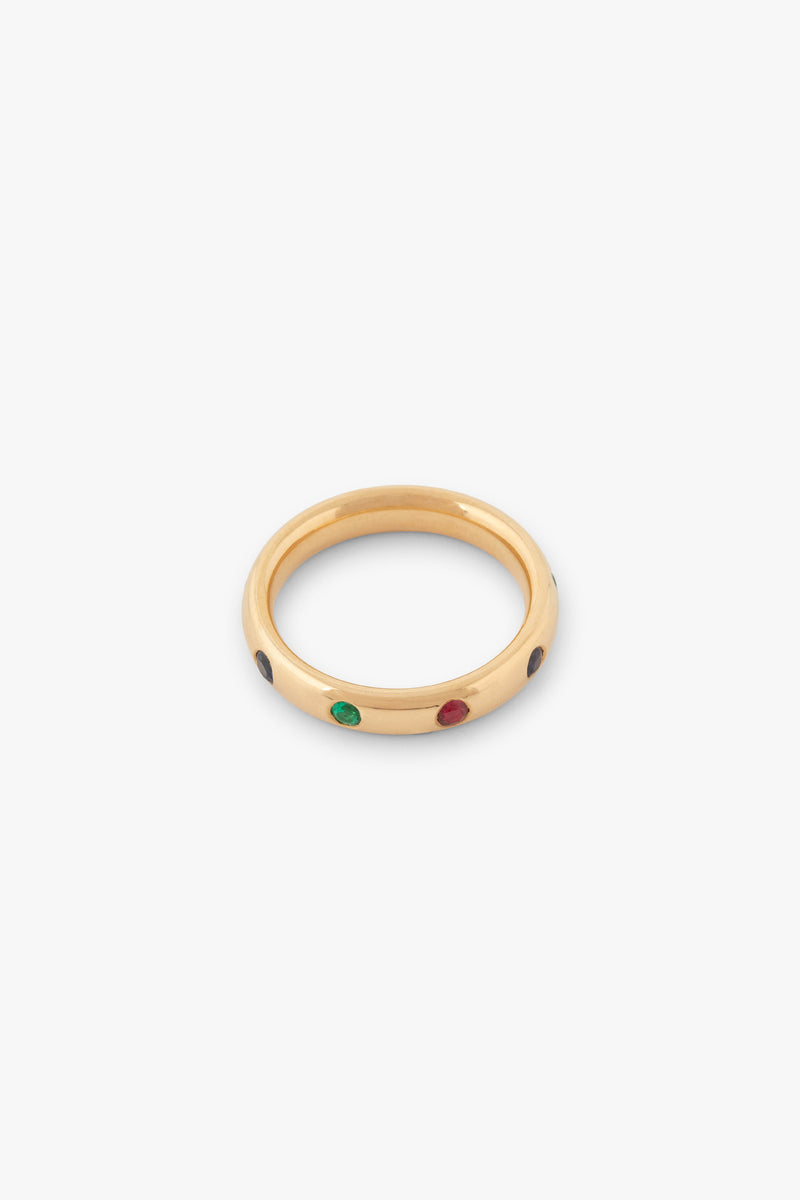 Calla ring | 18K gold - Emerald, sapphire and ruby