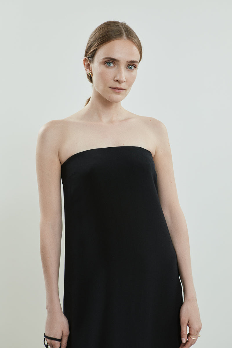 Joan dress | Black - Crepe silk