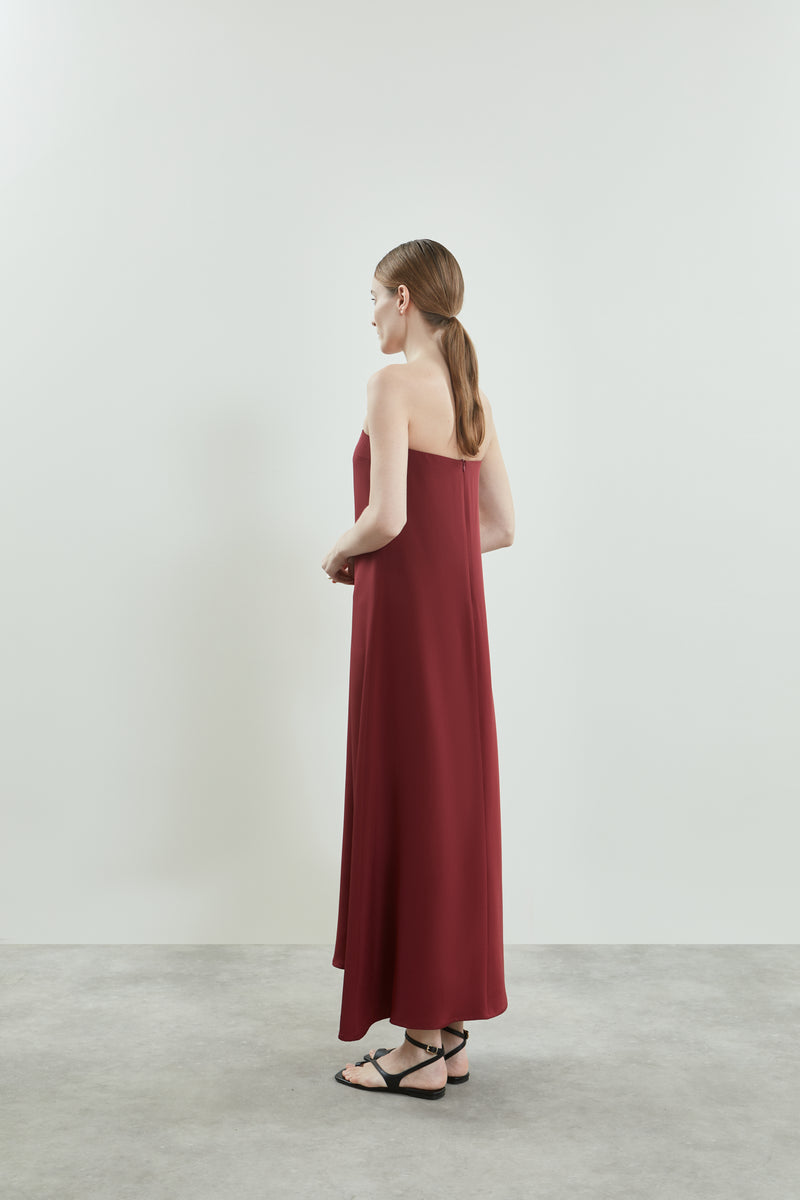 Joan dress | Red - Crepe silk