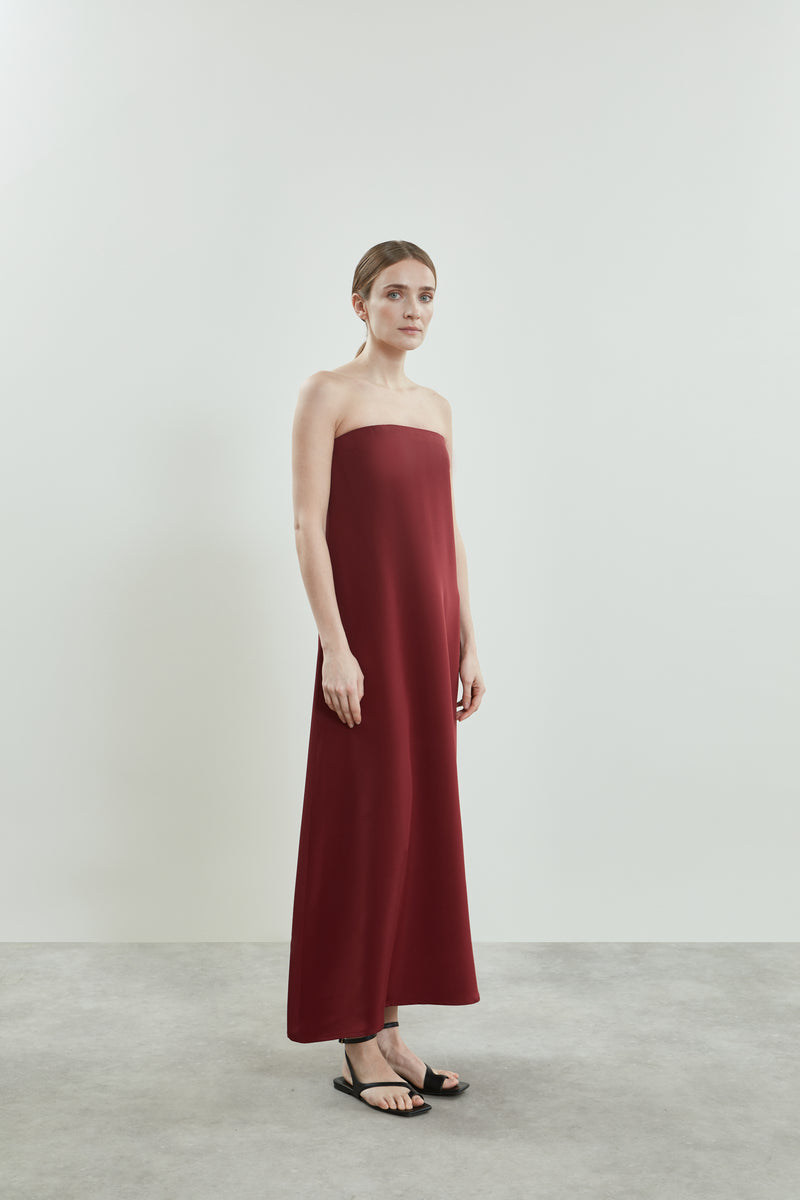 Joan dress | Red - Crepe silk