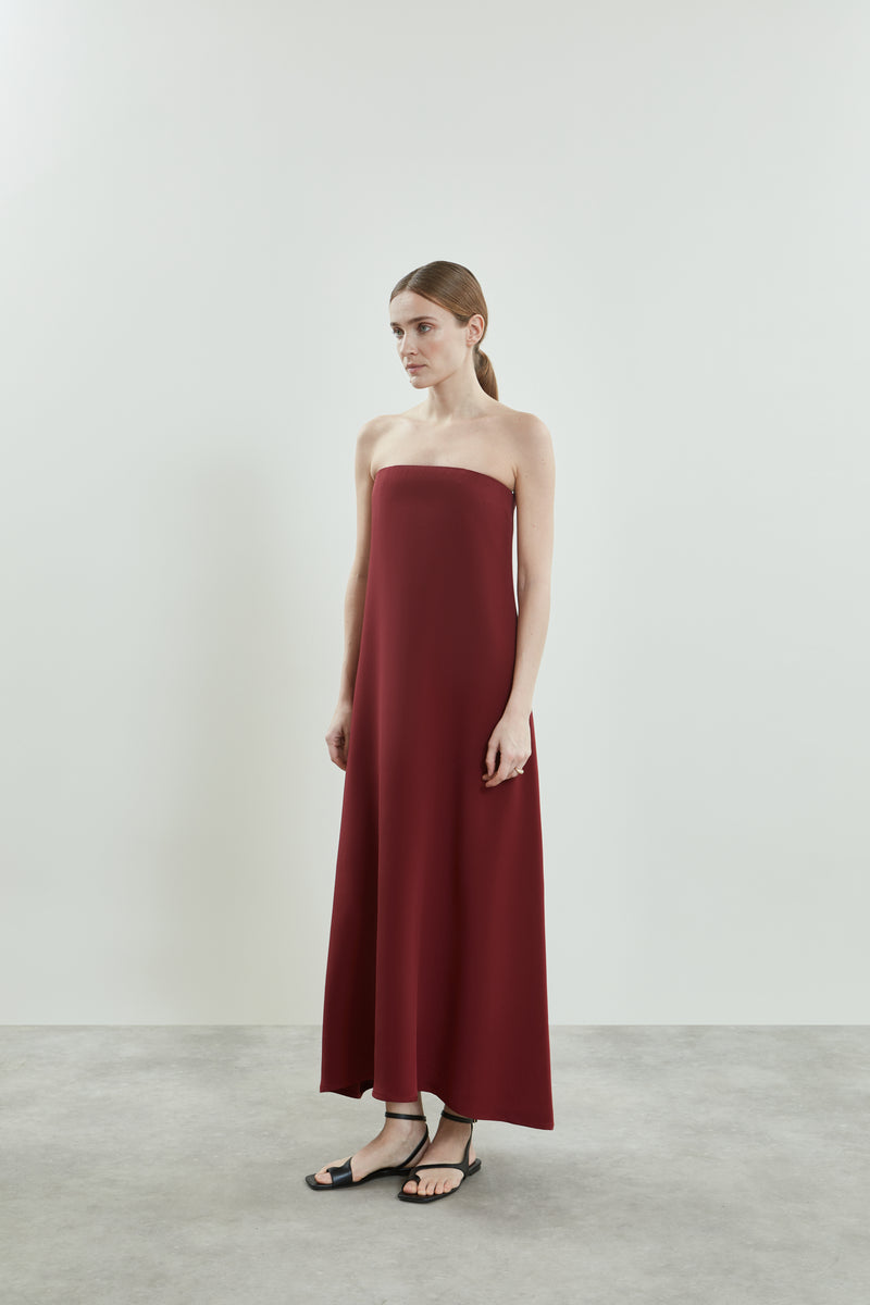 Joan dress | Red - Crepe silk