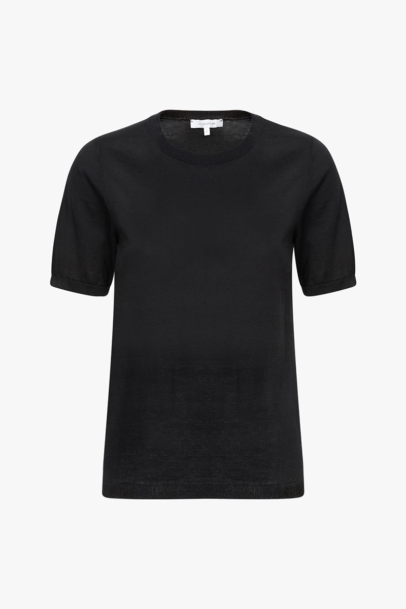 Josepha knitted T-shirt | Black - Cotton knit