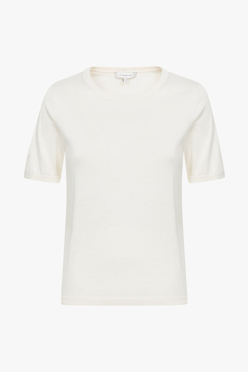 Josepha knitted T-shirt | Off white - Cotton knit