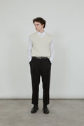 Jules knitted debardeur | Off white - Merino wool