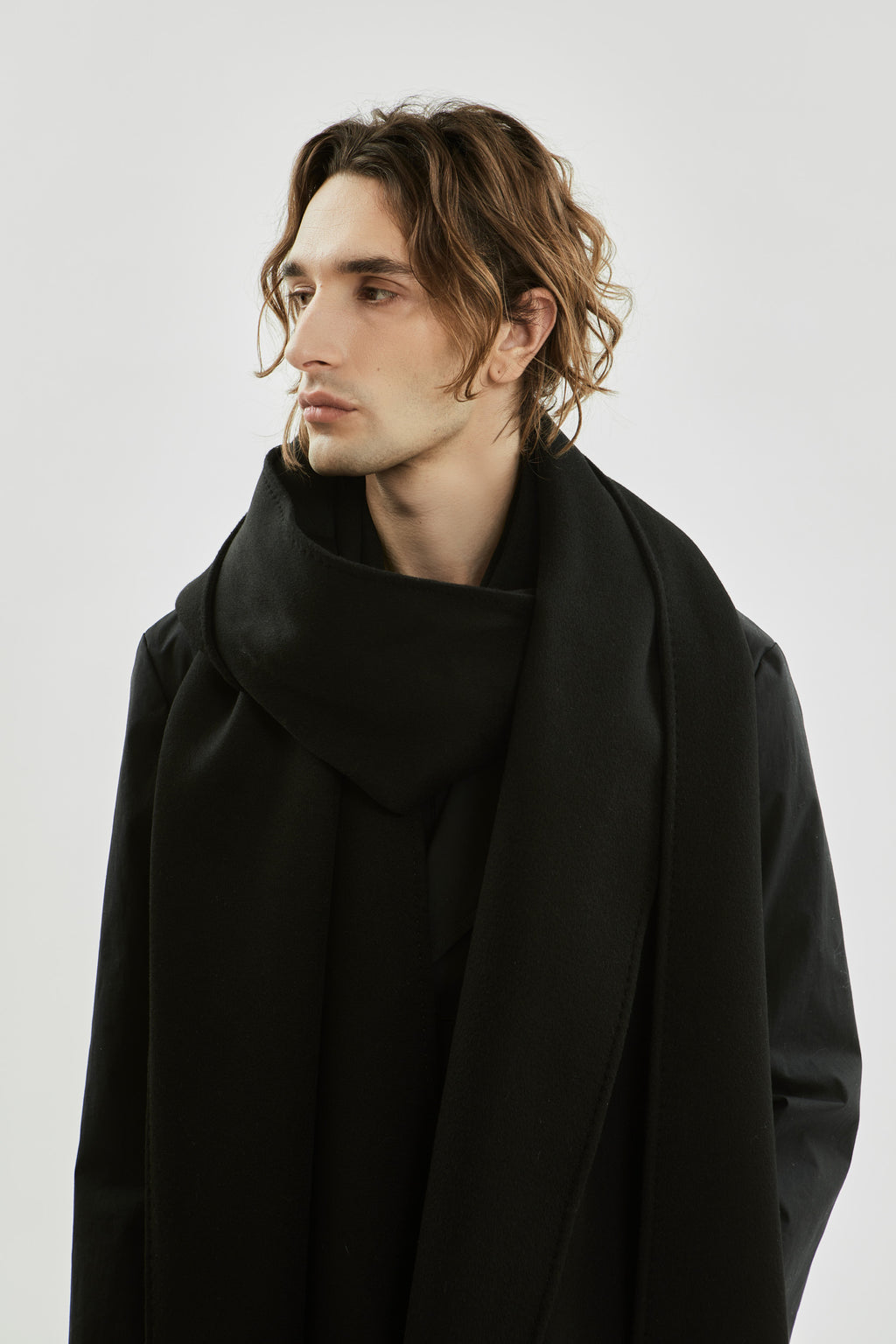 Julie scarf | Black - Wool cashmere blend