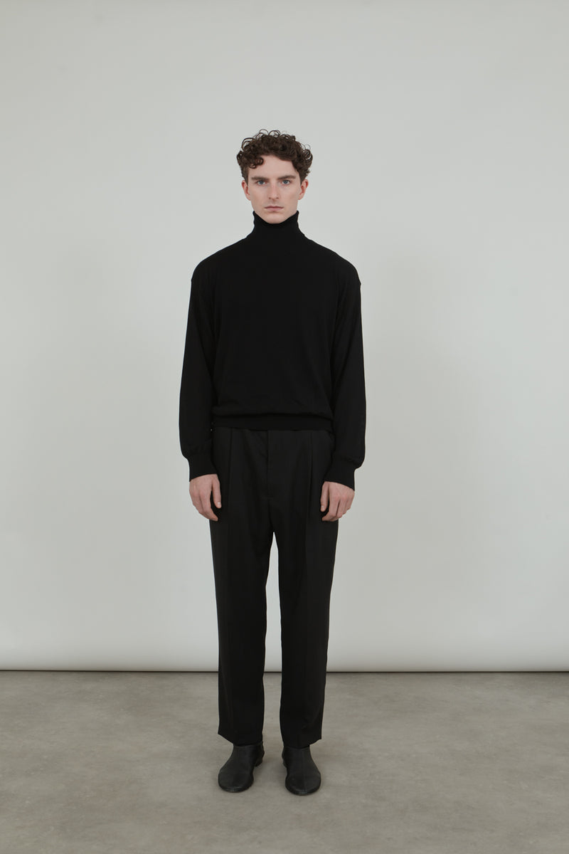 Julien turtleneck | Black - Cotton knit