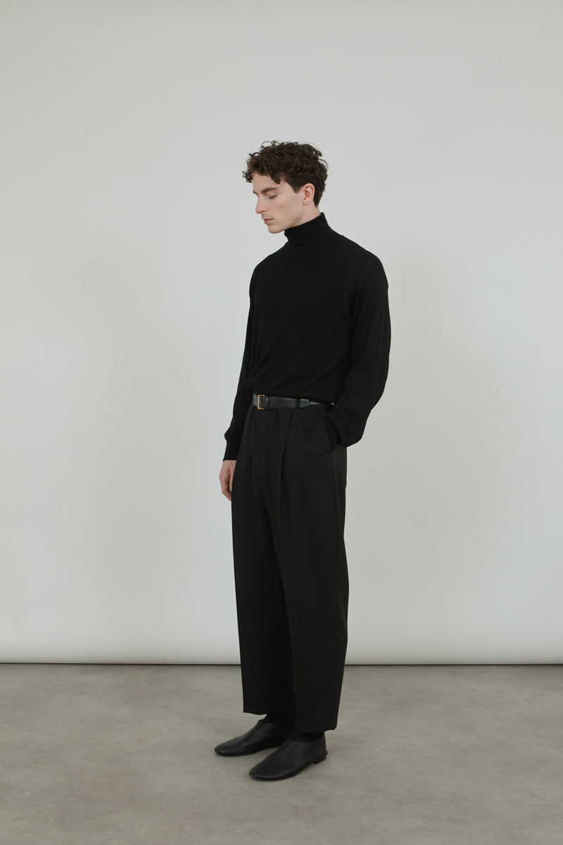 Julien turtleneck | Black - Cotton knit