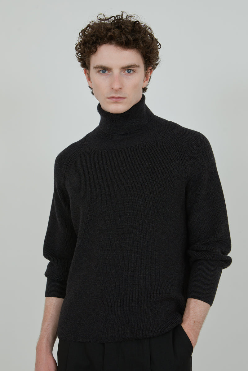 Julien turtleneck | Black - Merino wool