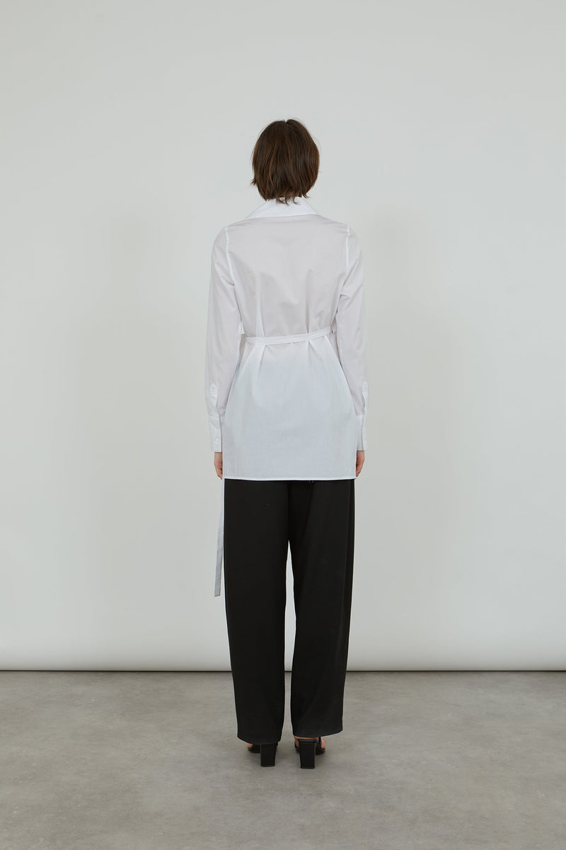 Koda wrap shirt | White - Cotton