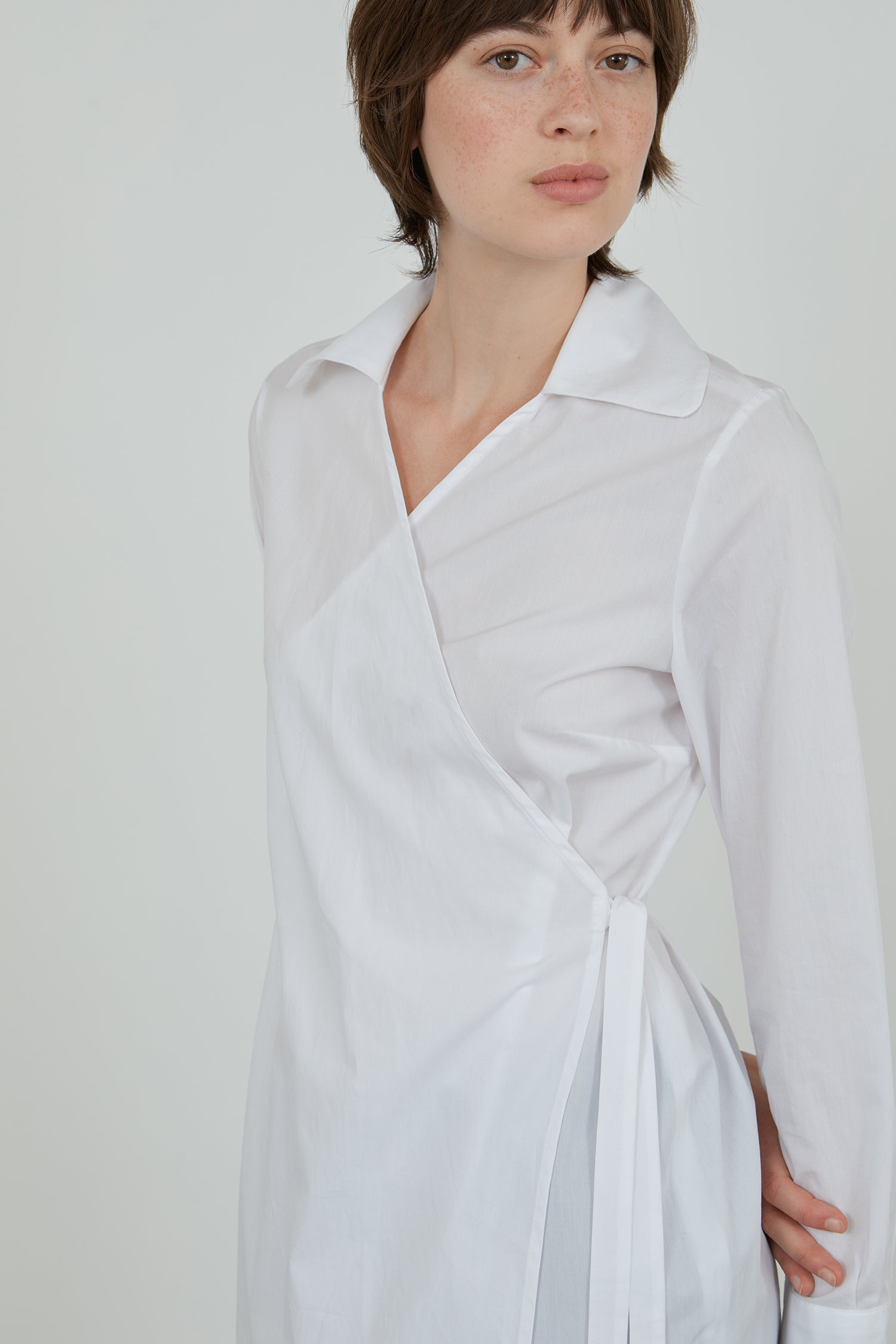 Koda wrap shirt | White - Cotton