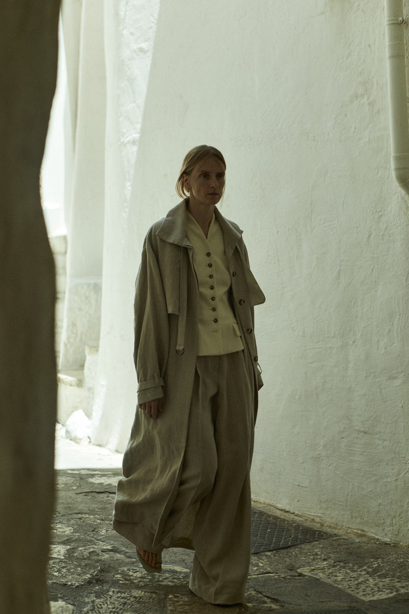 Jocasta coat | Beige - Linen