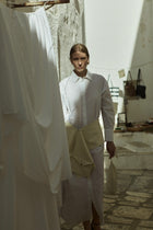 Freda shirtdress | White - Cotton poplin