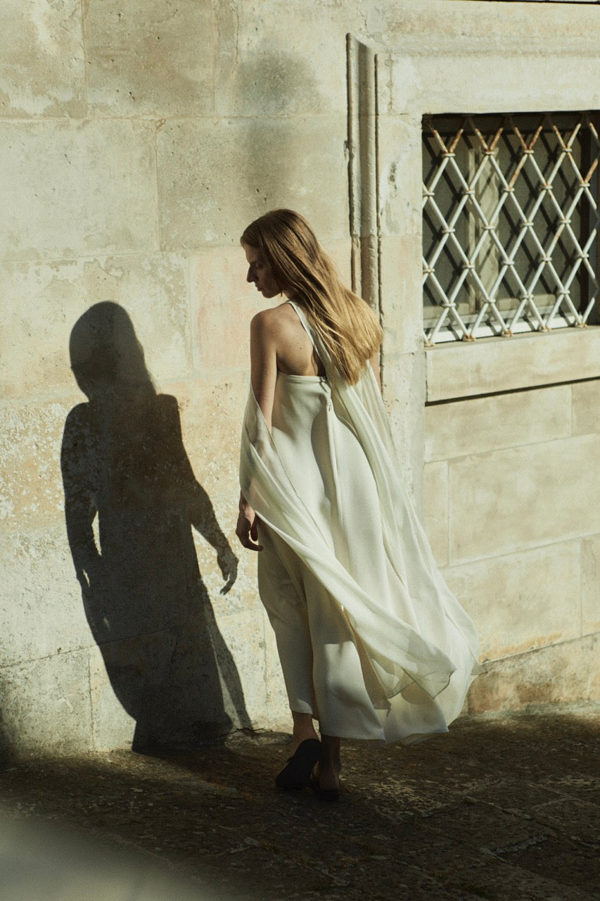 Danni dress | Off white - Chiffon silk