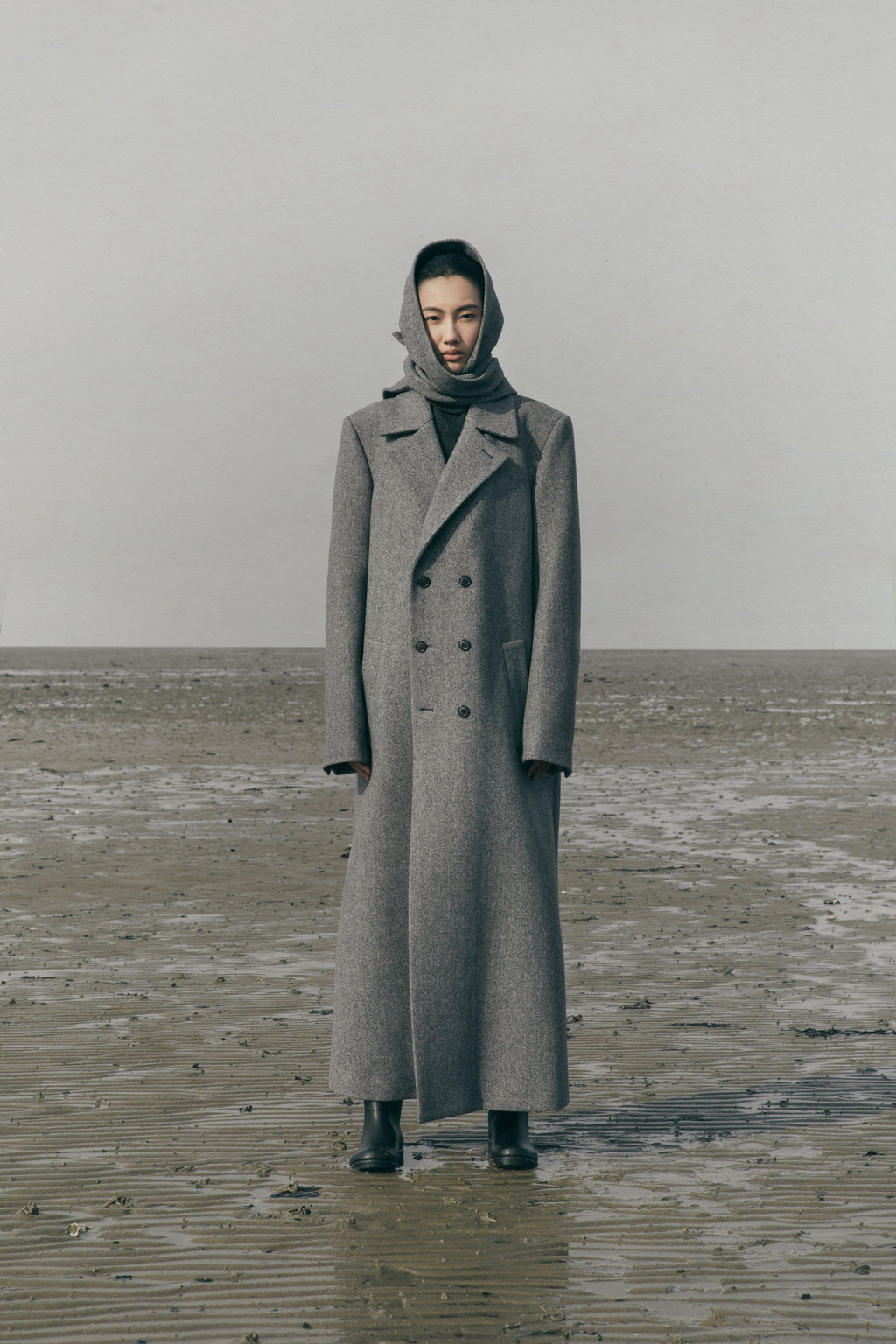 Laurence coat | Grey Melange - Recycled wool blend